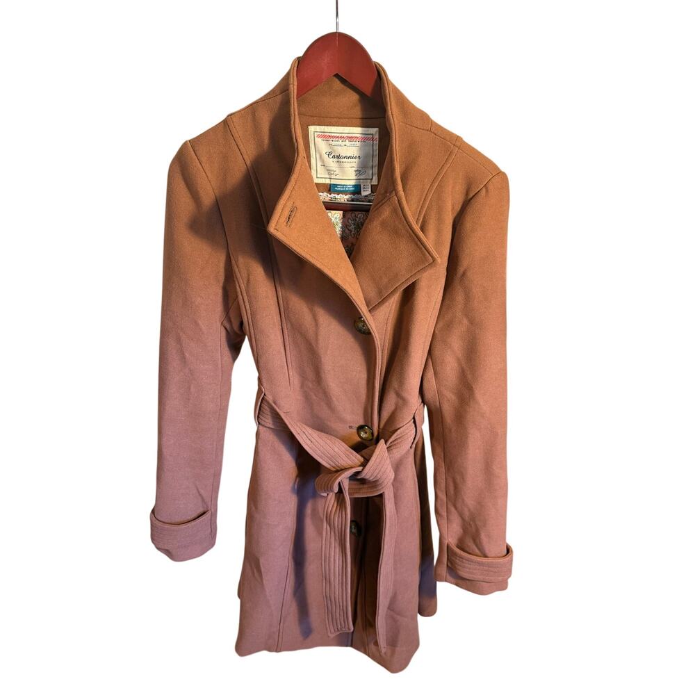 tan belted coat by Cartonnier for Anthropologie. Size 12